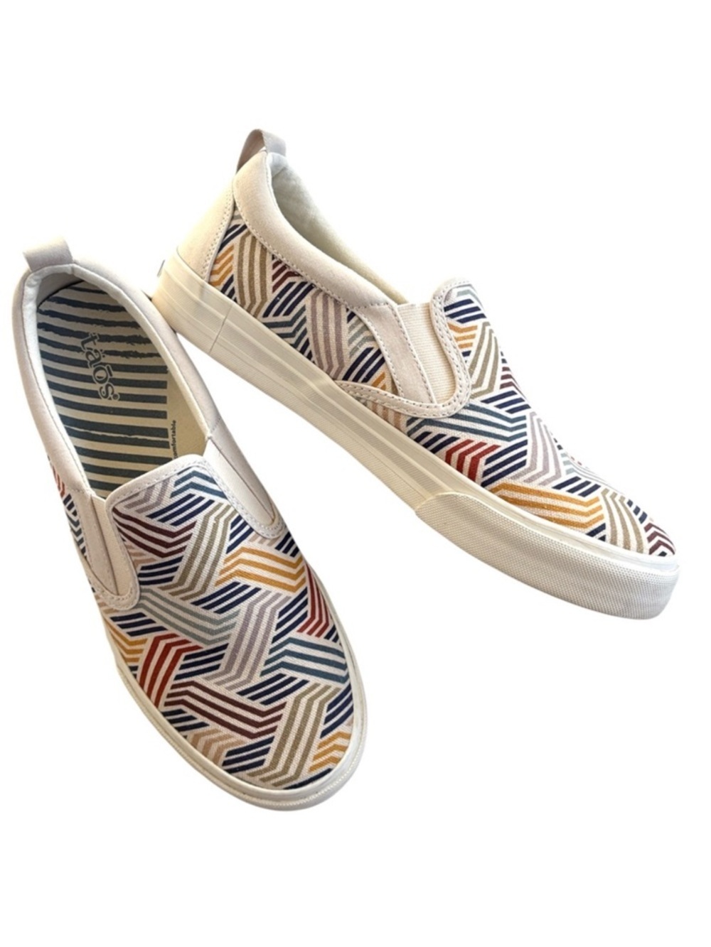 EUC Taos Footwear Rubber Soul Slip-Ons Geo Print Multi Size 8.5